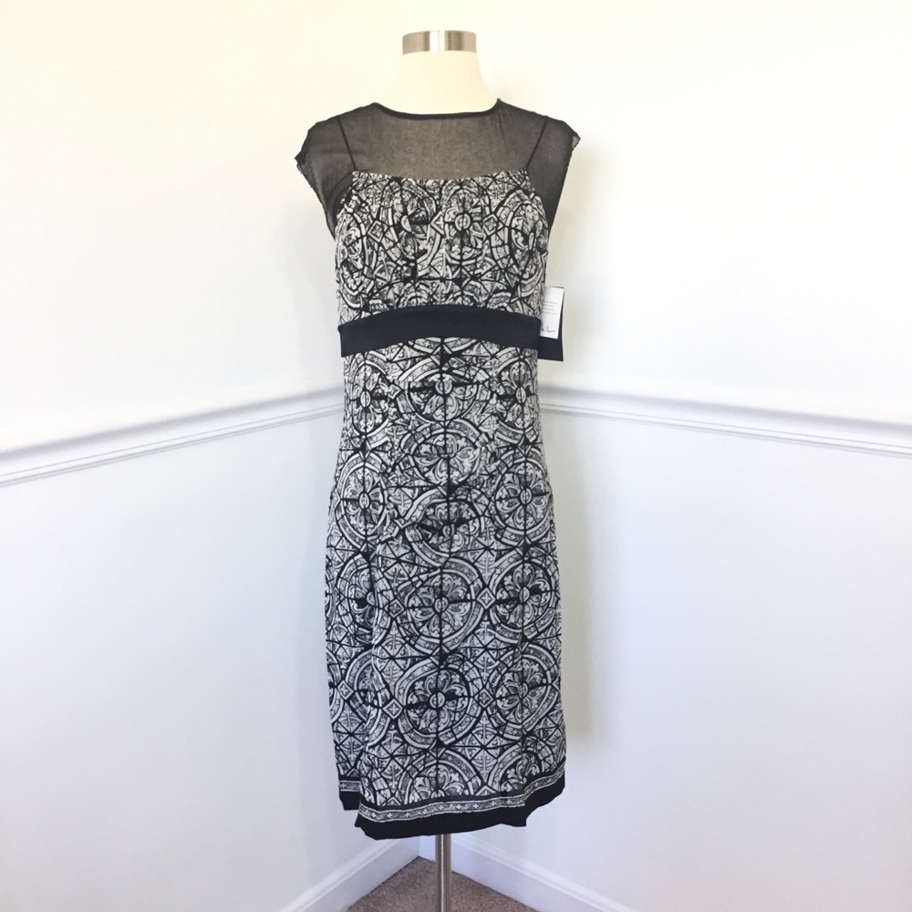 Nicole Miller Collection Black Silk Midi Dress